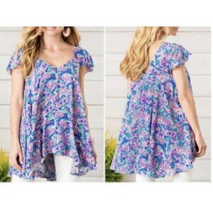 Matilda Jane in Maze Tunic paisley floral boho coastal sz L